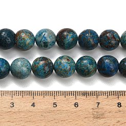 天然石クリソコラビーズ連売り  スムーズなラウンド  染め＆加熱  10~10.5mm  穴：0.8mm  約37個/連  14.57~14.76インチ（37~37.5cm）&nbsp;G-C289-B02-10mm
