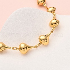 304 Stainless Steel Teardrop Link Chain Necklaces for Women&nbsp;NJEW-G178-06G