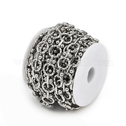 304 Stainless Steel Textured Flat Round Link Chains&nbsp;CHS-C017-06P