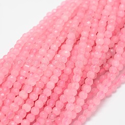 Dyed Natural White Jade Round Beads Strands&nbsp;X-G-E311-4mm-01
