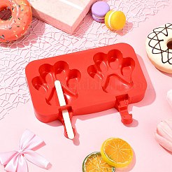 足跡 DIY 食品グレードシリコン型  フォンダン型  チョコレート  お菓子作り  木の棒で  ファイヤーブリック  154x198x25mm  内径：84x84.5mm&nbsp;SIL-CJC0004-04