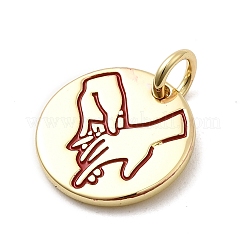 Brass Enamel Pendants&nbsp;KK-P338-28G-01