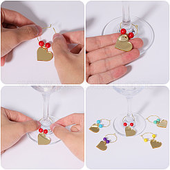 28Pcs Synthetic Turquoise Wine Glass Charms&nbsp;AJEW-CA00006