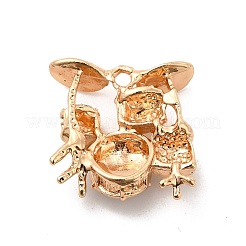Rack Plating Alloy Rhinestone Pendants&nbsp;ALRI-M006-10G