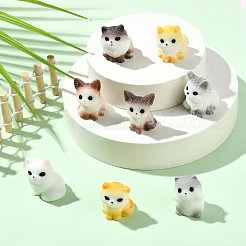 40個 8スタイル 不透明樹脂製 猫型ディスプレイ装飾  マイクロランドスケープドールハウスアクセサリー  ミックスカラー  18.5~24x17.5~22.5x23~27.5mm  5個/スタイル&nbsp;DJEW-CJC0007-05