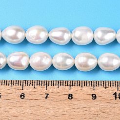天然養殖淡水パールビーズ連売り  ライス  古いレース  8~10x7.5~8.3mm  穴：0.6mm  約36個/連  13.98''（35.5センチメートル）&nbsp;PEAR-N012-07U