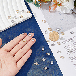 32Pcs 2 Colors Eco-Friendly Rack Plating Brass Pave Clear Cubic Zirconia Connector Charms&nbsp;KK-FH0007-31