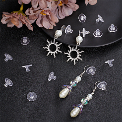 透明シリコン製のフルカバーイヤーナット  ピアスバックキャッチ  10x7mm  穴：1mm  200個/箱&nbsp;FIND-SP0001-18C