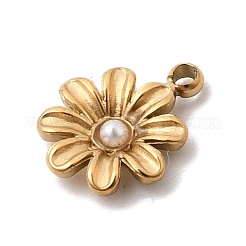 304 Stainless Steel & ABS Imitation Pearl Pendants&nbsp;STAS-P450-07G