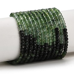 グラデーションカラーの天然翡翠ビーズ連売り  多面カット  ロンデル  3x2mm  穴：0.7~0.8mm  約194~197個/連  15.35~15.67''（39~39.8センチメートル）&nbsp;GG-CBA4399-C01-02