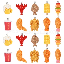 10Pcs 5 Styles Opaque Resin Imitation Food Pendants&nbsp;RESI-YW0003-24