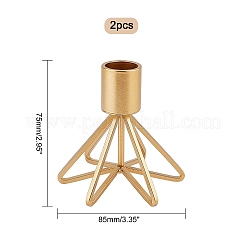 鉄キャンドルホルダー  完璧なホームパーティーの装飾  コラム  ゴールドカラー  3-3/8x3インチ（85x75mm）&nbsp;AJEW-WH0171-59A
