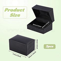 長方形の厚紙製ジュエリーカフスボタン梱包箱  中にはベルベットスポンジ入り  ブラック  4.9x7.1x4.2cm&nbsp;CON-WH0085-236