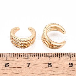 Brass Micro Pave Clear Cubic Zirconia Cuff Earrings&nbsp;EJEW-T047-54G