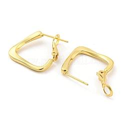 女性用ラックメッキ真鍮フープピアス  長持ちメッキ  カドミウムフリー＆鉛フリー  18KGP本金メッキ  21x19.5x2mm&nbsp;EJEW-K263-24G