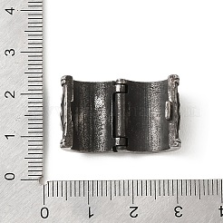 304ステンレススチールビーズ  大穴ビーズ  トーテム付きの柱  アンティークシルバー  16.5x15~17.5mm  穴：10mm&nbsp;STAS-F363-06B-AS