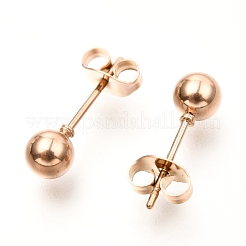 304ステンレススチールボールスタッドピアス  ラウンド  ミックスカラー  16x5mm  ピン：0.8mm  3ペア/ボード&nbsp;EJEW-C501-10C