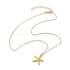 3Pcs Ocean Theme Natural Cowrie Shell & Alloy Starfish Pendants Necklaces&nbsp;NJEW-JN04787