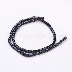 ガラスビーズ連売り  多面カット  キューブ  ブラック  4~5x4~5x4~5mm  穴：1mm  98~100個/連  40~43cm&nbsp;GLAA-R041-4x4mm-20