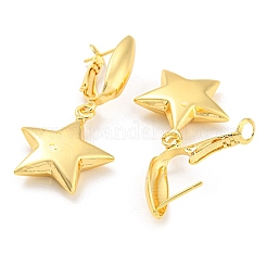Rack Plating Brass Star Dangle Hoop Earrings&nbsp;EJEW-A028-38G