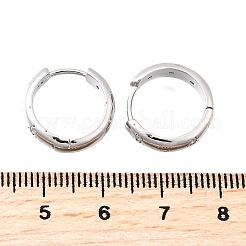 ブラスマイクロパヴェクリアキュービックジルコニアフープピアス  鉛フリー＆カドミウムフリー  長持ちメッキ  ラックめっき  スターとリング  プラチナ  15x16x4mm&nbsp;EJEW-Z121-01P