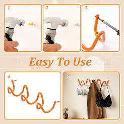 Wave Shaped Iron Wall Mount Coat Rack&nbsp;AJEW-WH0481-787