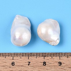 天然養殖淡水バロックスタイルのケシパールビーズ  ナゲット  乳白色  15.5~24x12~18x11~14mm  穴：0.7~0.8mm&nbsp;PEAR-N012-J21-02