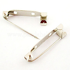 2穴鉄ブローチセーフティキャッチバーピンをバックピン  ミックスカラー  20x5x5mm  穴：2mm  ピン：0.5mm&nbsp;IFIN-X0029-03