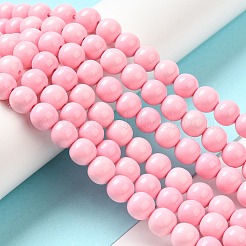 合成オーシャンホワイトジェイドビーズ連売り  染め  ラウンド  パールピンク  6~7mm  穴：1mm  約65個/連  16.3インチ&nbsp;G-S254-6mm-B01
