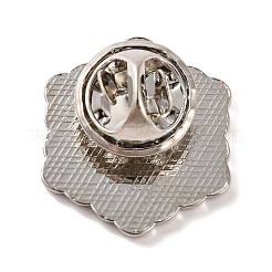クリスマステーマのエナメルピン  バックパック服用合金ブローチ  スノーフレーク  20x18x1mm&nbsp;JEWB-M043-01F