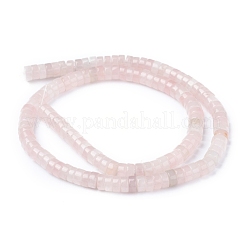 天然石ローズクォーツビーズ連売り  ヒシビーズ  フラットラウンド/ディスク  6x3mm  穴：1mm  約106~113個/連  14.76~15.74インチ（37.5~40cm）&nbsp;G-Z006-C24