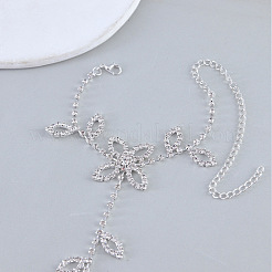 Leaf Alloy Crystal Rhinestone Toe Ring Anklets for Women&nbsp;FS-WGEBB2B-01