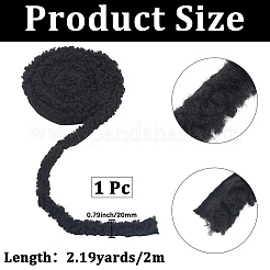 2mの人工ウールリボン  洋服アクセサリー  ブラック  3/4インチ（20mm）&nbsp;OCOR-CY0003-03A