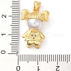 Brass Micro Pave Cubic Zirconia Pendants&nbsp;KK-E061-02G