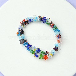 Flower Handmade Millefiori Glass Beads Strands&nbsp;LK-YW0001-08