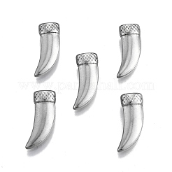 変色しない201ステンレススチールビーズ  穴がない  短剣  ステンレス鋼色  21x11x4.5mm&nbsp;STAS-N099-10