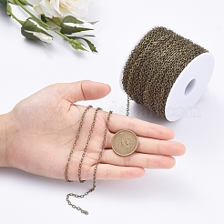 Brass Flat Oval Cable Chains&nbsp;CHC025Y-AB