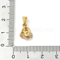 304ステンレススチールマイクロパヴェキュービックジルコニアペンダント  ハート  ゴールドカラー  14x8.5x6mm  穴：5.5x2.5mm&nbsp;STAS-R229-28A-G
