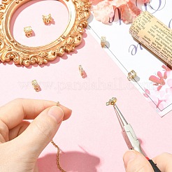 7個 7スタイル 真鍮マイクロパヴェキュービックジルコニアチューブベイル  ゴールドカラー  8~10x7~10x3~10mm  1個/スタイル&nbsp;KK-CJ0004-47G