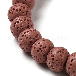 天然溶岩石染めビーズ連売り  ロンデル  シエナ  8x5~6mm  穴：1.6mm  約65~66個/連  15.75''（40~40.5センチメートル）&nbsp;G-Z036-B01-05