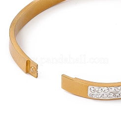Crystal Rhinestone Hinged Bangle&nbsp;BJEW-F439-02G