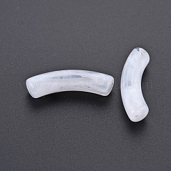 透明なアクリルビーズ  天然石風  カーブチューブ  ホワイト  33x8x10.5mm  穴：1.6mm  約300個/500g&nbsp;OACR-Q181-003C