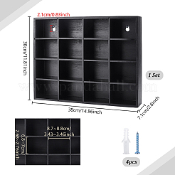 15-Grid Bamboo Wall-Mounted Tie Organizer Holder with 6 Adjustable Dividers&nbsp;AJEW-WH0609-920A
