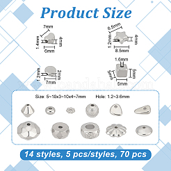 70スタイルccbプラスチックビーズ14個  プラチナ  4~10x4~10x1~7mm  穴：1.2~3.6mm&nbsp;CCB-PH0001-25