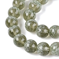 Transparent Half Spray Painted Glass Beads Strands&nbsp;LS-GLAA-Q110-02A-05