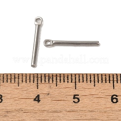 変色しない304ステンレススチールペンダント  バーチャーム  ステンレス鋼色  15x2x1.2mm  穴：1mm&nbsp;STAS-Q323-03A-P
