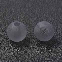 透明なアクリルビーズ  ラウンド  艶消し  グレー  8mm  穴：1.5mm  約1820個/500g&nbsp;PL582-C62
