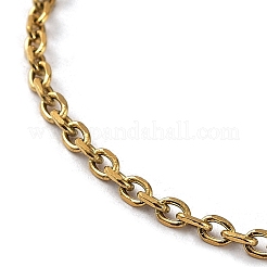 Ion Plating(IP) 304 Stainless Steel Cable Chain Necklace&nbsp;LS-NJEW-D045-12G