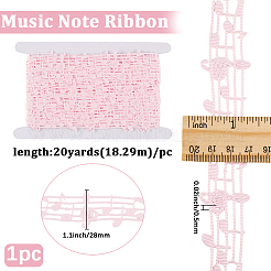 20 Yards Polyester Musical Note Lace Trim Ribbon&nbsp;OCOR-GF0004-44D