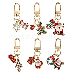 Christmas Alloy Enamel Pendant Decorations&nbsp;HJEW-YW00048-01